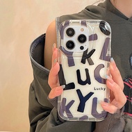 Lucky Graffiti alphabet transparent soft case Oppo A6 Pro Note 70 C71 A5 A5x A5 A5x Reno 11 Pro a12 