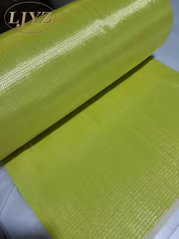 280gsm 12"/30cm width Yellow Kevlar UD Unidirectional Fabric Cloth Aramid Fiber Fabric Reinforce mat