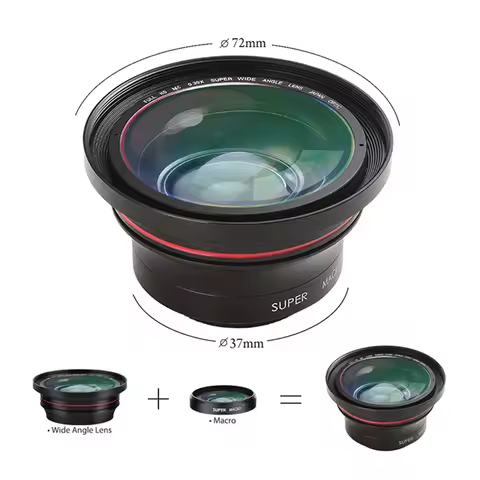 Camera Wide Angle Lens Micro Lens Kits fits 1080P 4K Camcorder ORDRO FS-1 0.39X 37mm for Video Recor