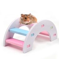 HTRF Funny Animal Cage Accessories Chew Toys Bird Rat Hamster Ladder Wooden Bridge hamster toys Climbing Ladder
