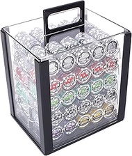 Brybelly 1,000 Ct Ace Casino Poker Set - 14g Clay Composite Chips with Acrylic Display Case for Casi