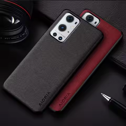 Case for Oneplus 9 Pro 9R 9RT 8T 8 7T 7 Pro 6T 6 coque simple design solid color textile Leather sho