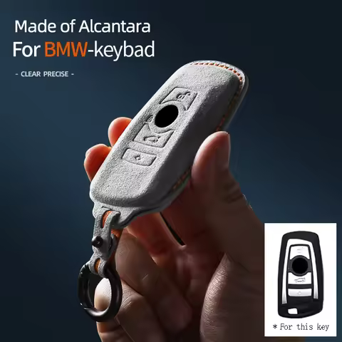 Alcantara Car Key Case Cover For BMW 1 2 3 5 7 Series X1 X3 X5 X6 F15 F16 F20 F22 F30 F32 G30 Keycha