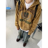 SLC I Velvet hood 2-way zip-up jacket/3color