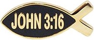 John 3:16 Jesus Fish - 1" Hat or Lapel Pin