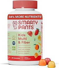 SmartyPants Kids Formula & Fiber Daily Gummy Vitamins: Gluten Free, Multivitamin & Omega 3 Fish Oil 