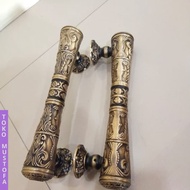 handle tarikan pintu kuningan motif pendopo ukir 42 cm juwana murah