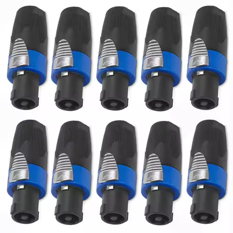 10PCS 4-Pole 4Pin NL4FC Speaker Connector Ohm Jack Plug Audio Cable Adapter Twist Lock Speakon NL4FC