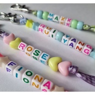 Ribbon pastel personalised name customisable keychain name tag childrens day/teachers day/birthday gift/christmas/xmas