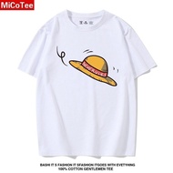 One Piece T-Shirt Men's Half-Sleeved nasa Co-Branded Straw Hat Luffy Summer ins Street Wear Graffiti Official Website Comic Black Half-Sleeve