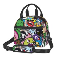 Tokidoki Cute Cartoon Lunch Box Reusable Lunch Bag For Women Large Capacity Lunch Tote With Side Pocket &amp; Shoulder Strap For Boys Girls Adults