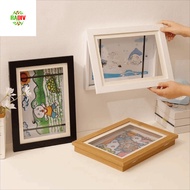 RADIV Magnetic Flip Photo Frame, A4/A3 Elastic Straps Flip Art Photo Frame, Multifunctional Front Op