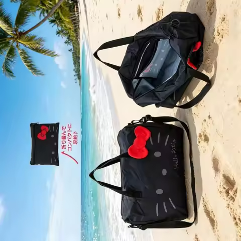 Hello Kitty Folding Travel Bag, My Melody, Kuromi, Hand Duffel Bag Schoolbag, Messenger Bag,Cinnamor