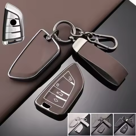 A+ Zinc Alloy Leather Car Key Fob Case Cover For BMW F15 X2 X5 X3 X4 X5M X6 X7 6 7
