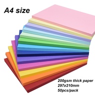 50pcs/pack 200gsm A4 Thick Hard Cardboard Cutting Paper Origami DIY Greeting Card Photo Album Card Scrapbook Paper