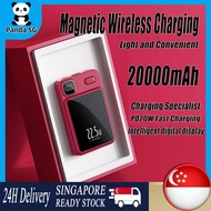 SG【In Stock】 22.5W Super Fast Charging Wireless Magnetic Portable  Battery NEW  20000mAh Mini Powerbank Mobile phone charger Power Bank Fast Charging Power bank Qc3.0 Mobile Power Charger Support fast charging