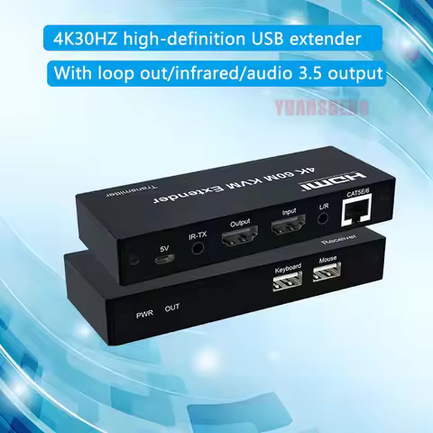 4K 30Hz 120M KVM Extender for HDMI over Rj45 Cat5e/6 Cable for USB 60M Transmitter Receiver Kit Supp