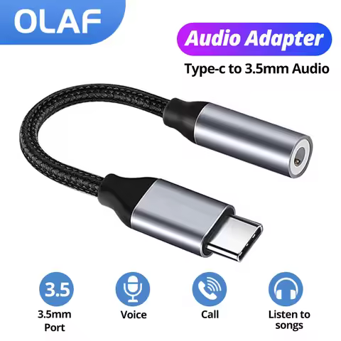 Olaf USB Type C 3.5 Jack Earphone Adapter USB C to 3.5mm Headphones AUX Audio Adapter Cable For Huaw