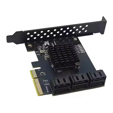 New!RTL9100 Chip For Win8/For Win10/For Win11 PCI-E To 6 Ports SATA 3.0 6 Gbps Expansion Card PCI-E 