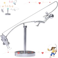 WINTE Kinetic Fishing Sculpture, Gift Handmade The Fisherman Balancing Sculpture, Creative Desk Orna