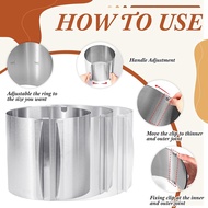 【YYU】-2 Pcs Cake Mold 15 cm High 6 to 12 Inch Adjustable Cake Ring Cake Baking Supplies for Mousse B