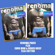 (NEW) RENOMA FLEX UNDERWEAR EURO MINI, EURO BOXER BRIEF, TRUNK FLEX COTTON FOR MEN ORIGINAL