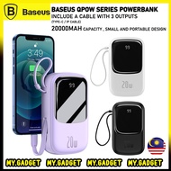 Baseus Qpow Digital Display Power Bank 20000 mAh 20W 22.5W Powerbank with built in Cable Type C IP