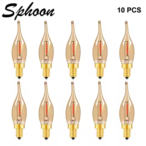 Sphoon LED Vintage Candelabra E12 E14 Bulbs Night Lights 0.5W C22T 2200K 5Watt Equivalent Flame Deco