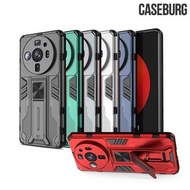 小米12S Ultra 5G / Xiaomi 12S Ultra 5G CASEBURG Hybrid S2 可橫直座枱 磁貼固定 雙物料四邊全包防撞 支架手機殼 手機套 7434A