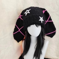 HANDMADE BUNNY BEANIE/CUTE BUNNY HAT/RABBIT HAT/Y2K BEANIE FASHION/STAR BUNNY BEANIE