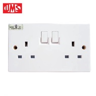 UMS 13A 250V 2 GANG SWITCHED SOCKET OUTLET