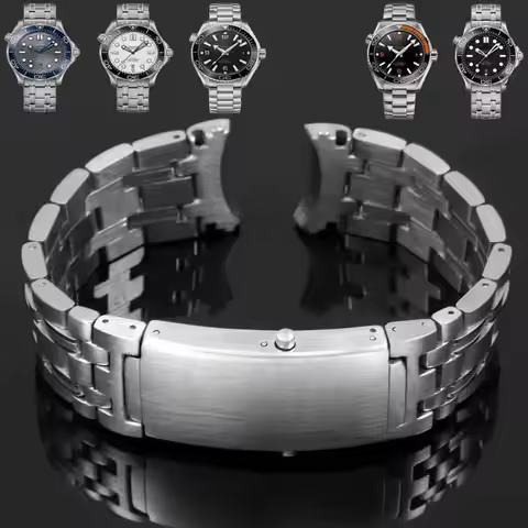 Watchbands Bracelet For Omega Planet Ocean 007 Seamaster 600 Metal Strap Watch Men Stainless Steel W