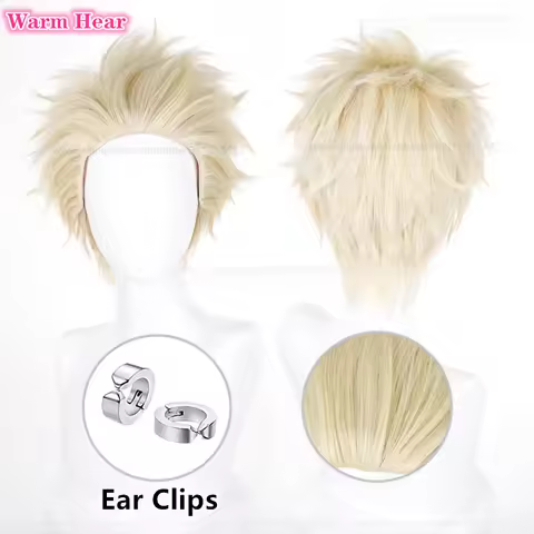 Anime Tsumugi Rintaro Synthetic Hair Short 30cm Mixed Linen Cosplay Anime Wig Heat Resistant Hair Ha