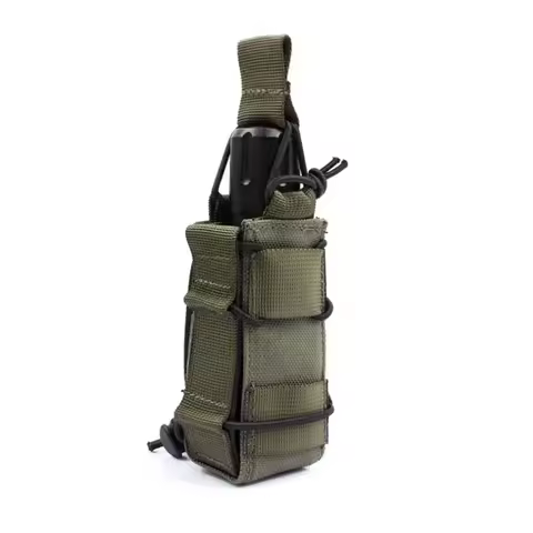 1000D Tactical Pistol Magazine Pouch 9mm Pistol Single Mag Bag Molle Flashlight Holsters Pouch Hunti