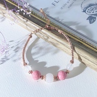 月亮石  月光石 薔薇輝石  水晶手鏈 天然石 生日禮物 愛情