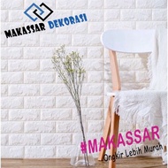 FOAM WALLPAPER THICK WALL STICKER WALLPAPER WITH 3D WHITE BRICK MOTIF SIZE 70 x 77 cm 70 x 38 cm