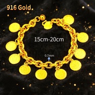 Fashionable high-end women's bracelet, 916 gold-plated jewelry bangle chain, available in multiple s