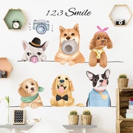 【Zooyoo】Cute cartoon dog wall stickers children's room amusement park animal wall stickers pet dog s