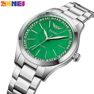 SKMEI Top Luxury Original Brand Ladies Quartz Watch Elegant Diamond Fashion Stainless Steel Strap Lady Clock Waterproof Watch