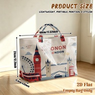 1pc London-themed Pvc Reusable Grocery With Iconic Landmarks & British Design - Large Capacity Suita