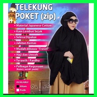 MINI TELEKUNG POCKET HAJI UMRAH COTTON TEBAL TRAVEL (TIADA KAIN HANYA TELEKUNG) PUTIH / HITAM