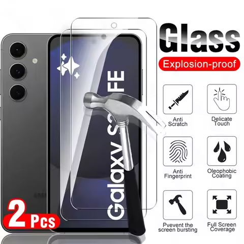 S24FE Glass 2Pcs 9H Premium Screen Protector for Samsung Galaxy S24 FE Protective Glass on Symsung S