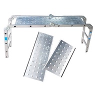 (AON126) 12 Step Foldable Ladder Aluminium Ladder Multipurpose Ladder (foot straight)with walking pl