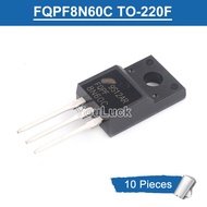 10pcs FQPF8N60C TO-220F 8A/600V N-Channel MOSFET Transistor New Original