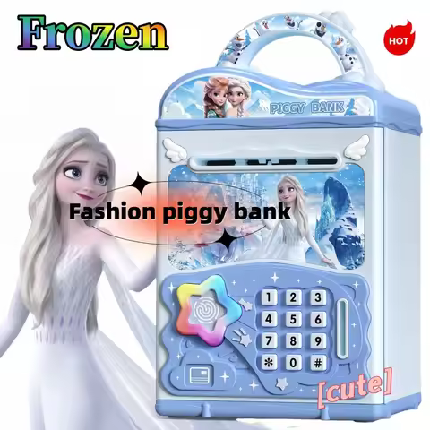 Frozen Piggy Bank for Girls, Cute Cartoon, Personalized Creative Fashion, Elsa Fingerprint Unlock Sa