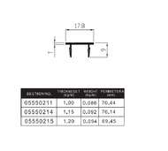 Aluminium Serat Kayu Aluminium Infinito Aluminium Batangan Kusen 3 inch 0555 Tutup Got Spigot