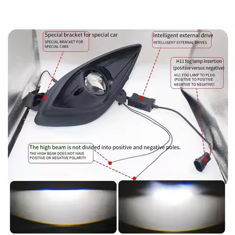 For Hyundai Elantra 2011-2014 Fog Light Lens 2.5 Inch Bi Led Projector Car Lamp Retrofit 12V 40W 300