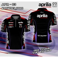 Crew team aprilia polo collar jersey gp aprilia shirt gp aprilia t-shirt free custom