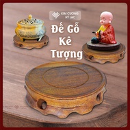 Wooden Statue Stand, Buddha Statue Stand [Diamond of Joy] Diameter 9 - 11 - 13cm