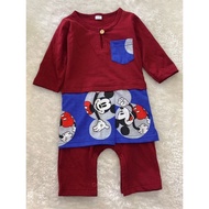 BAJU MELAYU BABY MAROON / ROMPER BAJU MELAYU SAMPIN BABY